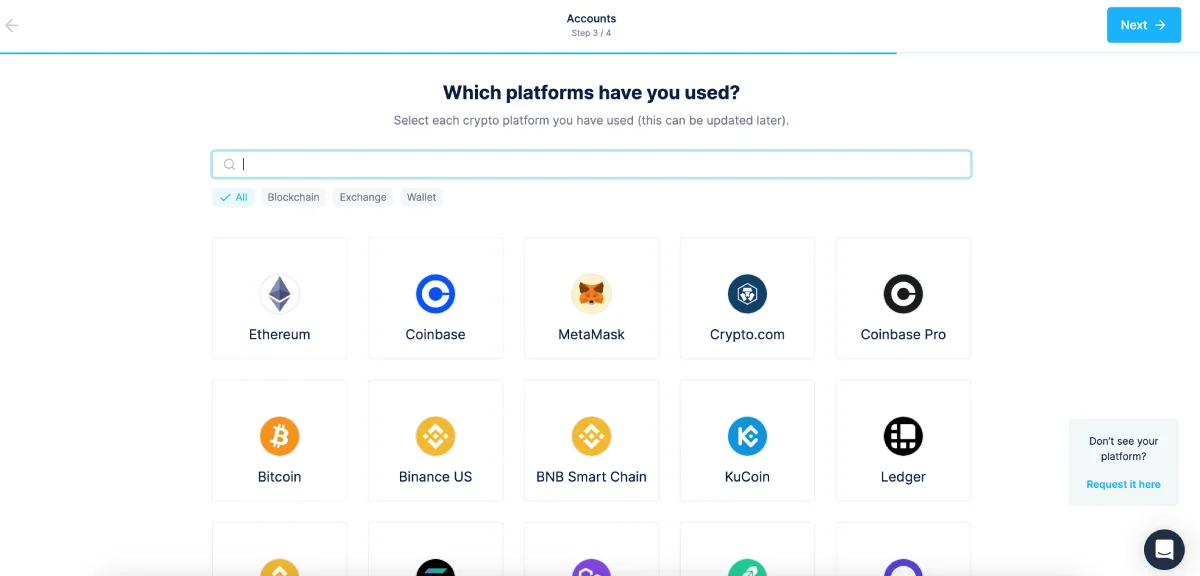 Connect your Wallet and Exchange on CoinLedger